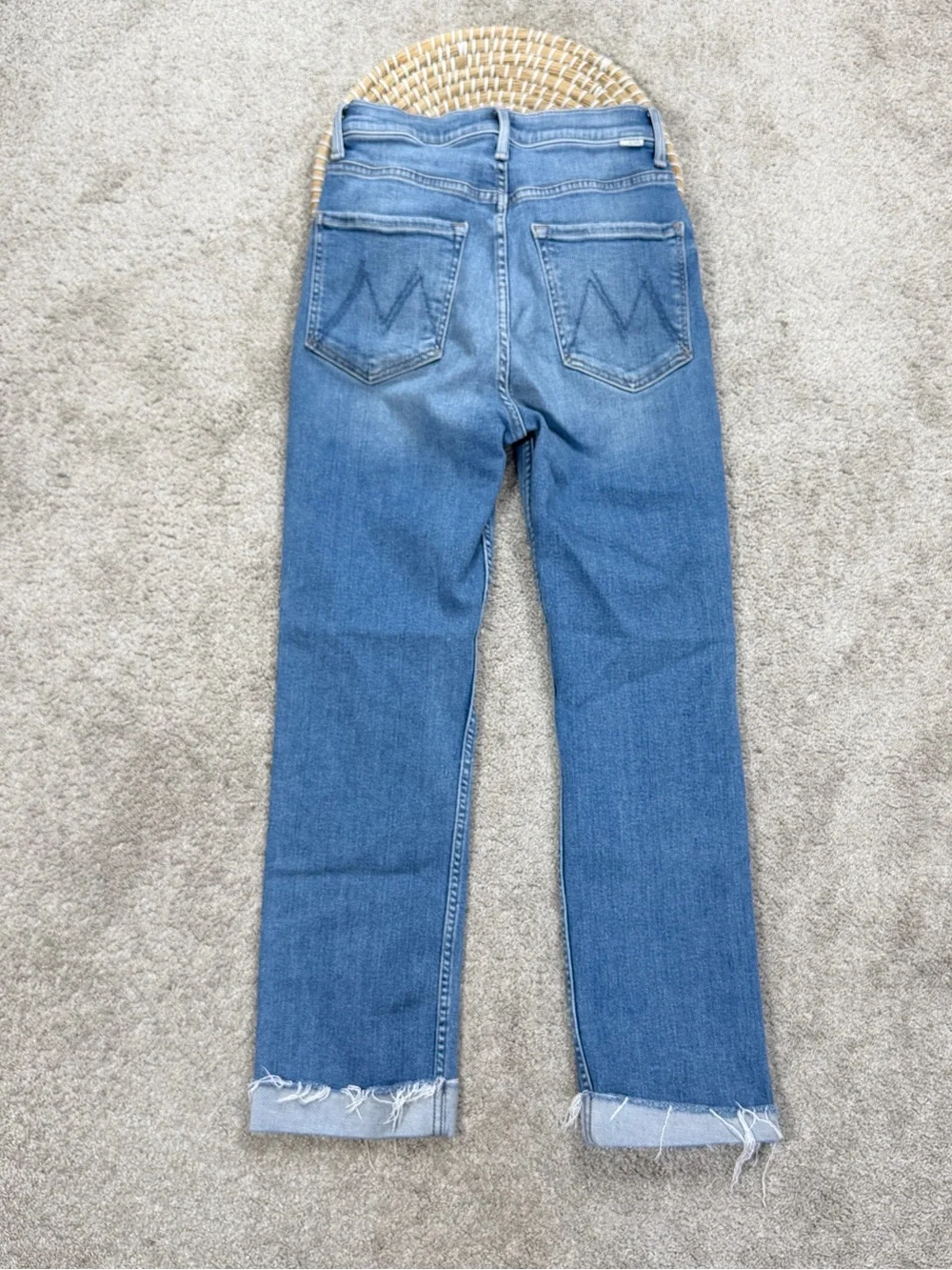 MOTHER Women’s High Waisted Raider Ankle Fray Jeans in Party Like A Pirate 26 - Picture 6 of 15